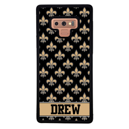 Black and Gold Fleur De Lis Personalized | Samsung Phone Case