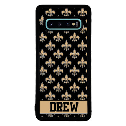 Black and Gold Fleur De Lis Personalized | Samsung Phone Case