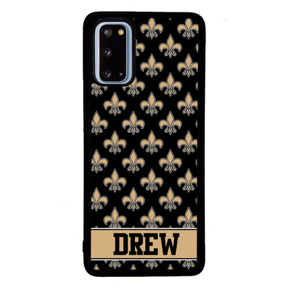 Black and Gold Fleur De Lis Personalized | Samsung Phone Case