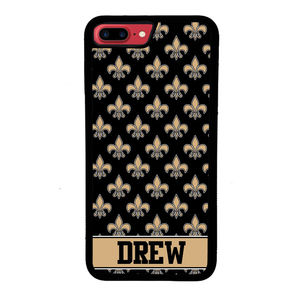 Black and Gold Fleur De Lis Personalized | Apple iPhone Case