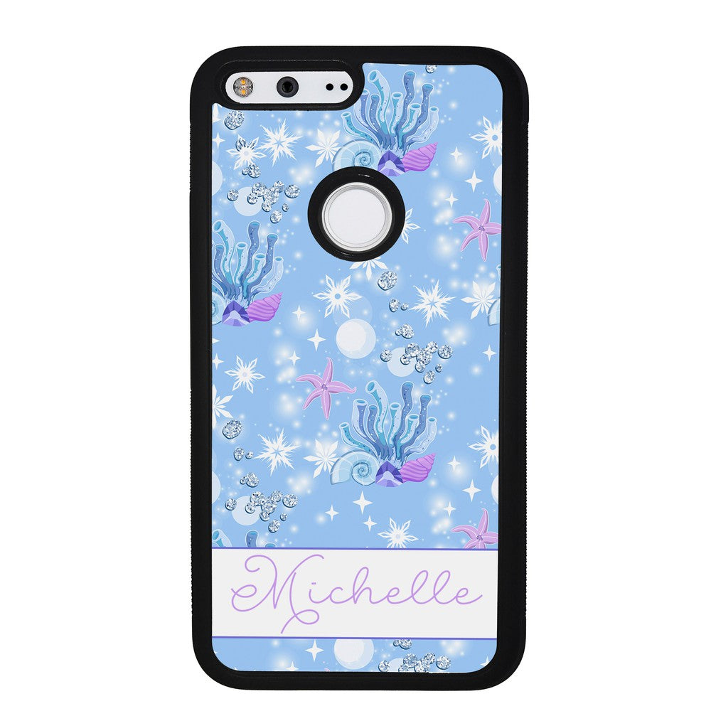 Sea Shells Coral and Starfish Personalized | Google Phone Case