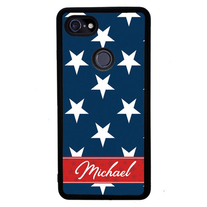Red White and Blue Stars Personalized | Google Phone Case