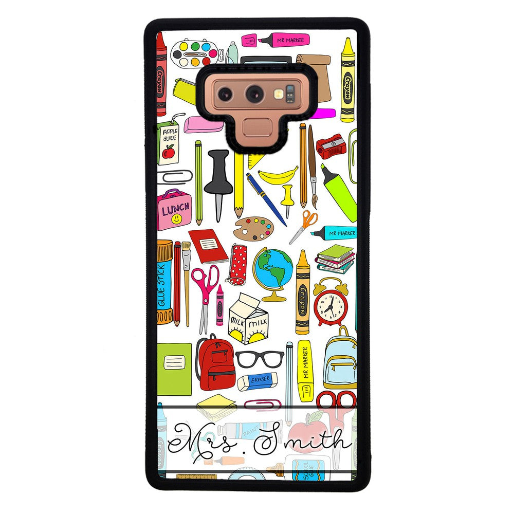 Teacher Appreciation School Supplies Collage Personalized | Samsung Phone Case