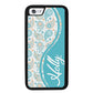 Teal Blue and Orange Paisley Personalized | Apple iPhone Case