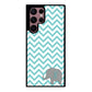 Teal Blue Elephant Chevron Initial | Samsung Phone Case