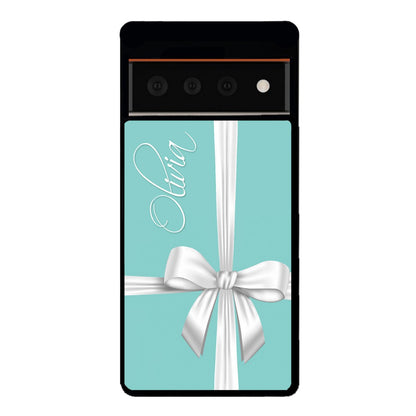 Teal Blue Bow Personalized | Google Phone Case