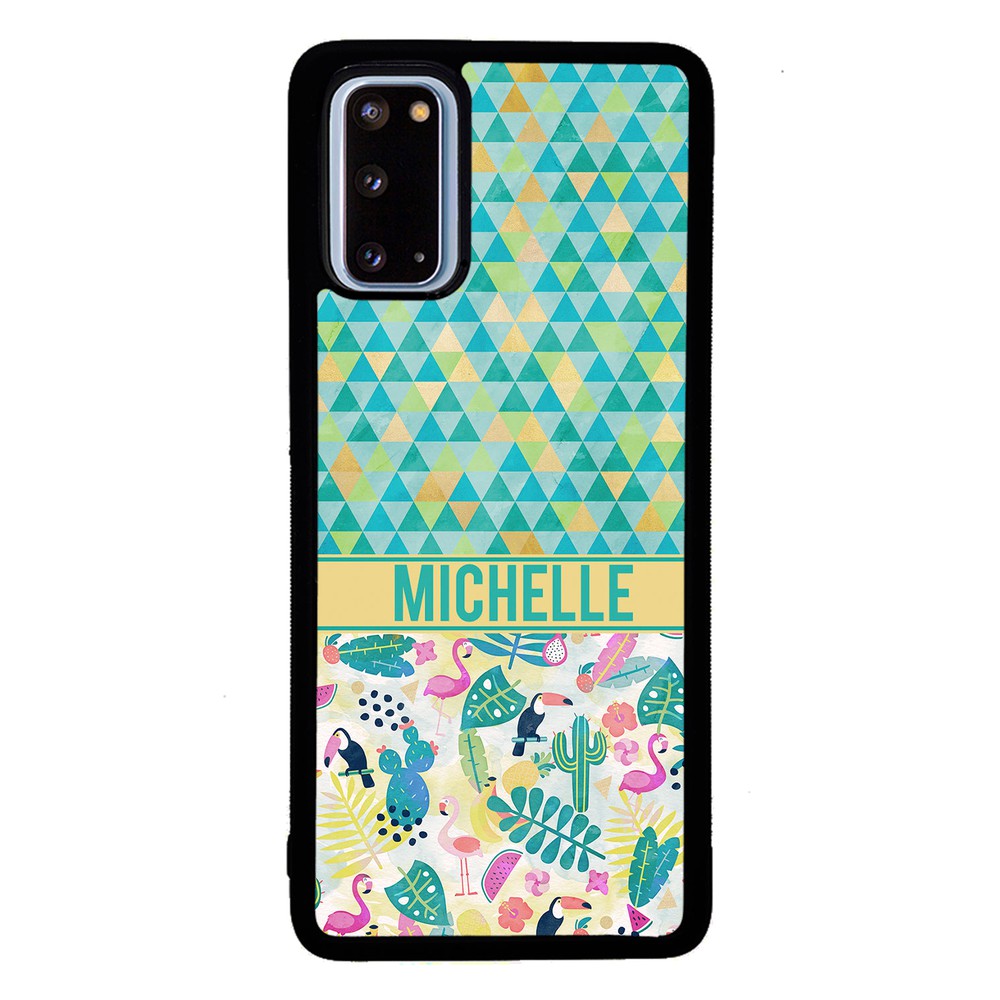 Flamingo Toucan Triangle Personalized | Samsung Phone Case