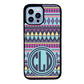 Tribal Monogram Purple Blue Yellow | Apple iPhone Case