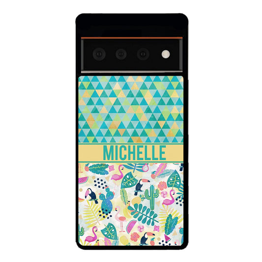 Flamingo Toucan Triangle Personalized | Google Phone Case