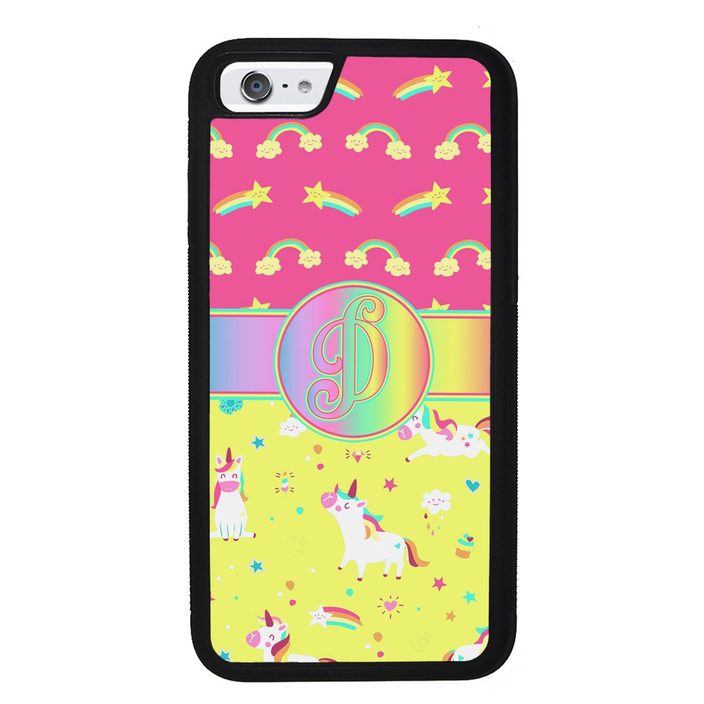 Unicorn Pastel Rainbow Initial | Apple iPhone Case