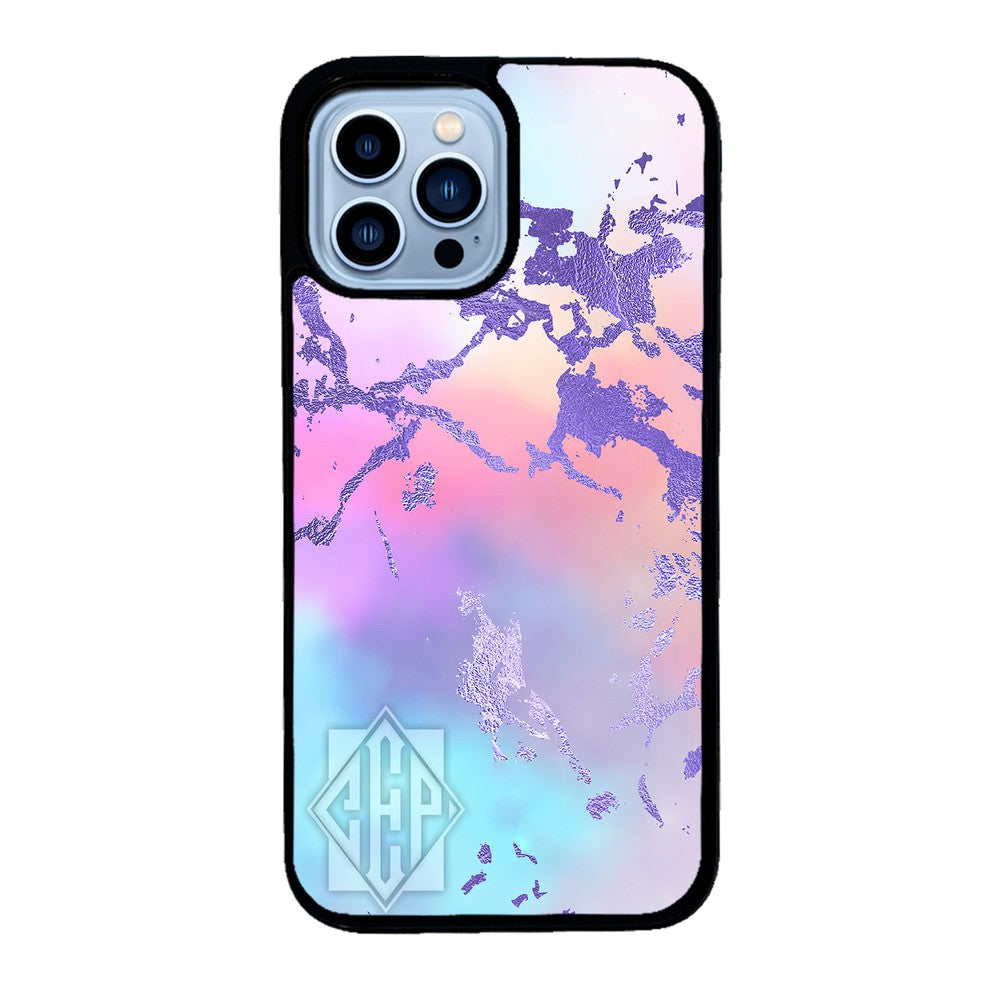 Unicorn Marble Diamond Monogram | Apple iPhone Case