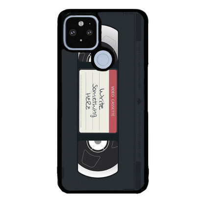 VHS Video Cassette Tape Black and Red Personalized | Google Phone Case