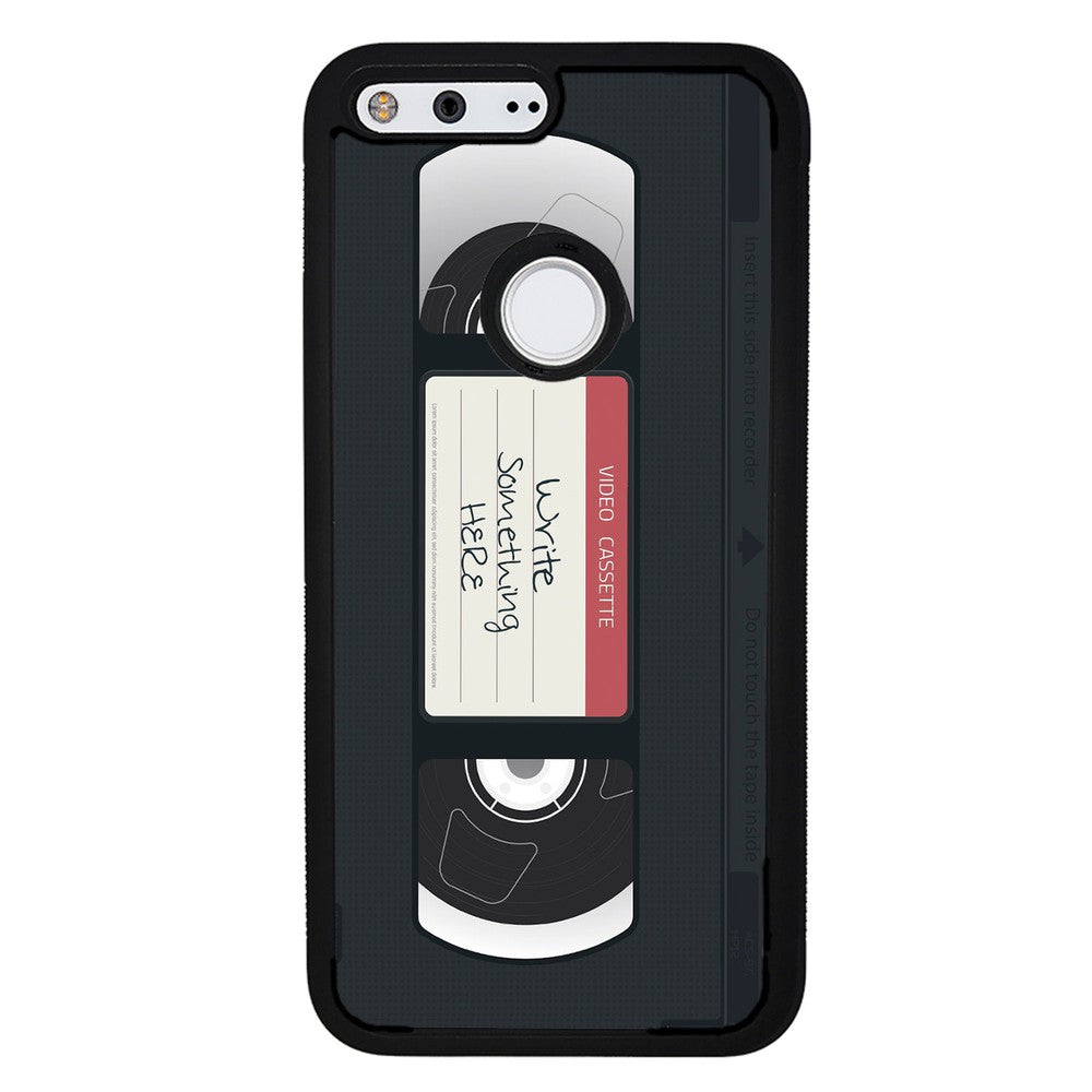 VHS Video Cassette Tape Black and Red Personalized | Google Phone Case