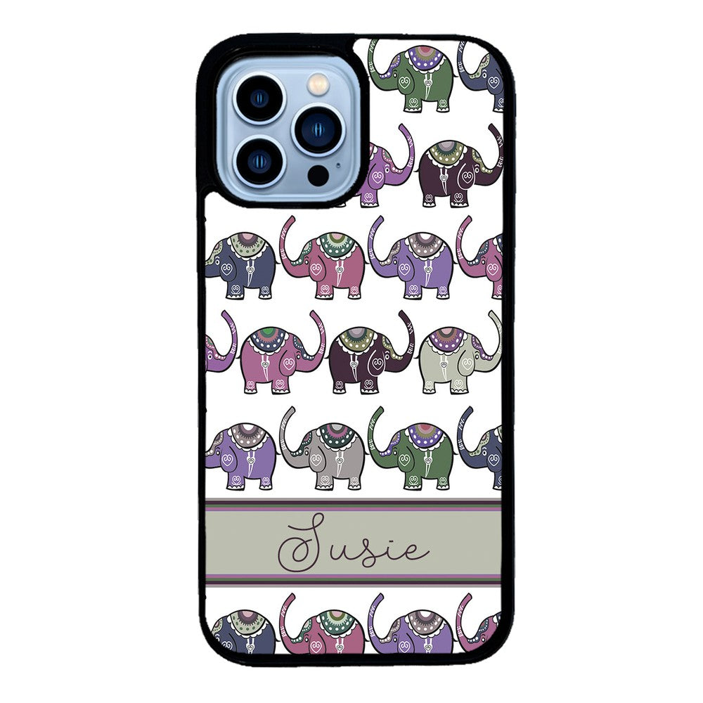 Elephant Tribal Pastel Personalized | Apple iPhone Case