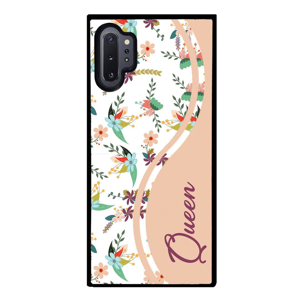 Vintage Pastel Flowers Curvy Personalized | Samsung Phone Case