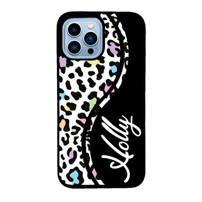 Colorful Cheetah Curvy Personalized | Apple iPhone Case