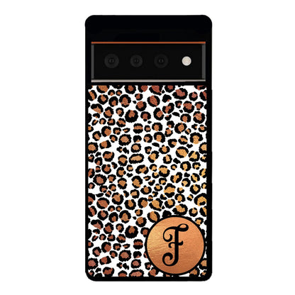 White Gold Foil Leopard Skin Personalized | Google Phone Case