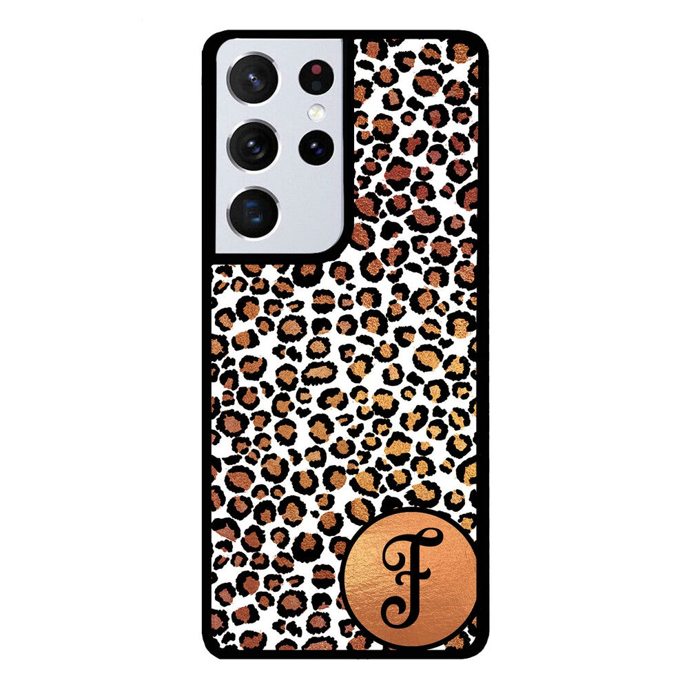 White Gold Foil Leopard Skin Personalized | Samsung Phone Case