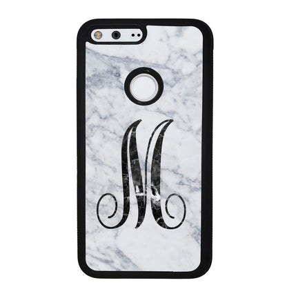 White Marble Initial | Google Phone Case