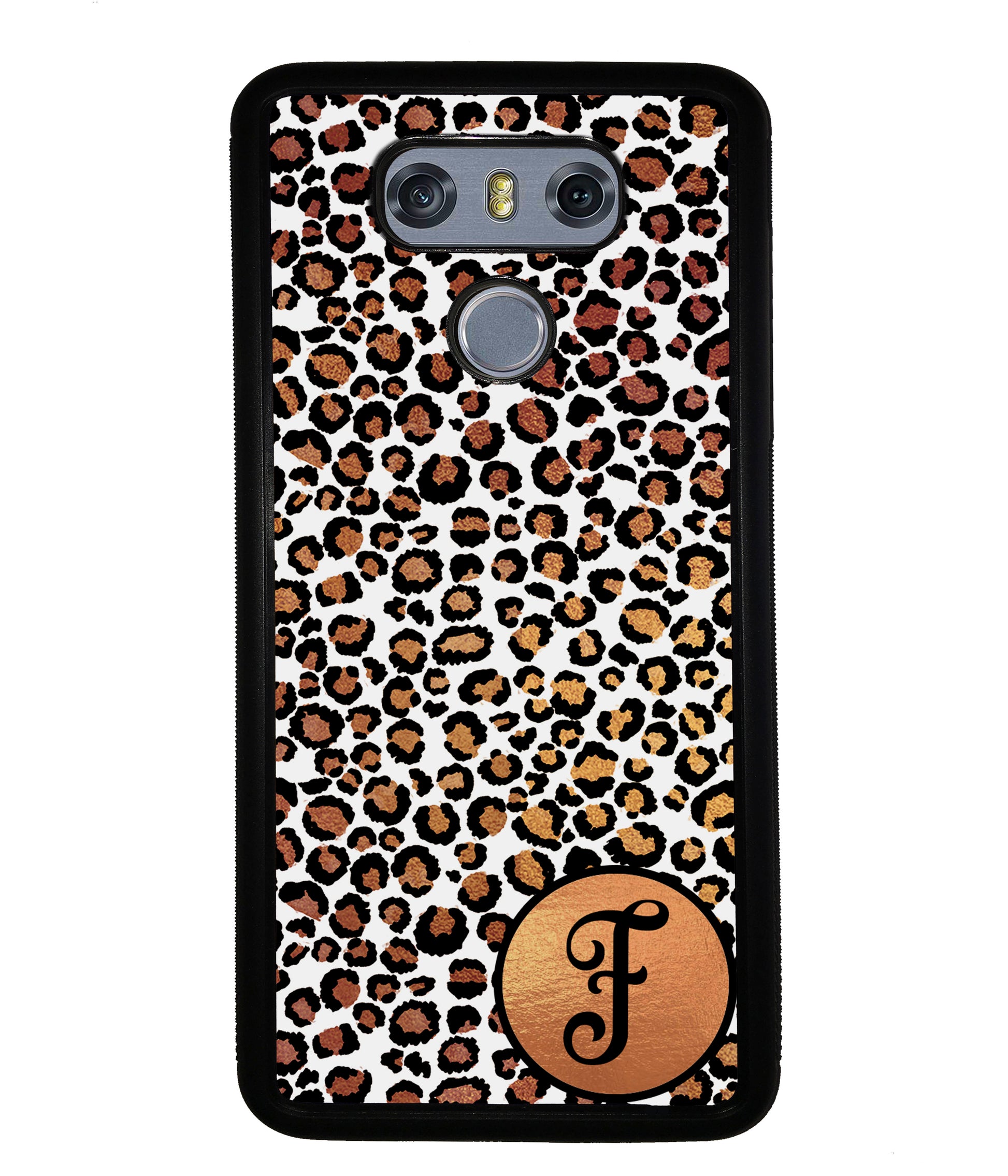 White Gold Foil Leopard Skin Personalized | LG Phone Case