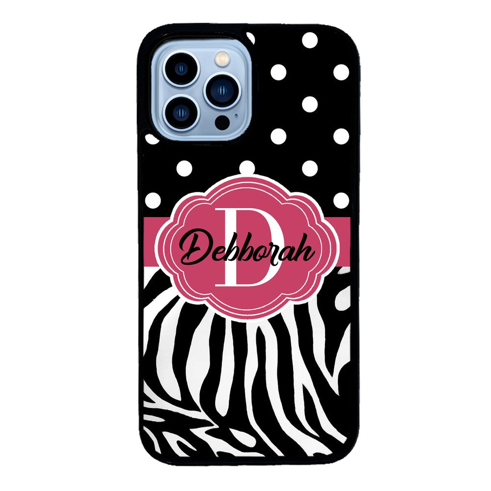 Zebra Polka Dot Red Personalized | Apple iPhone Case