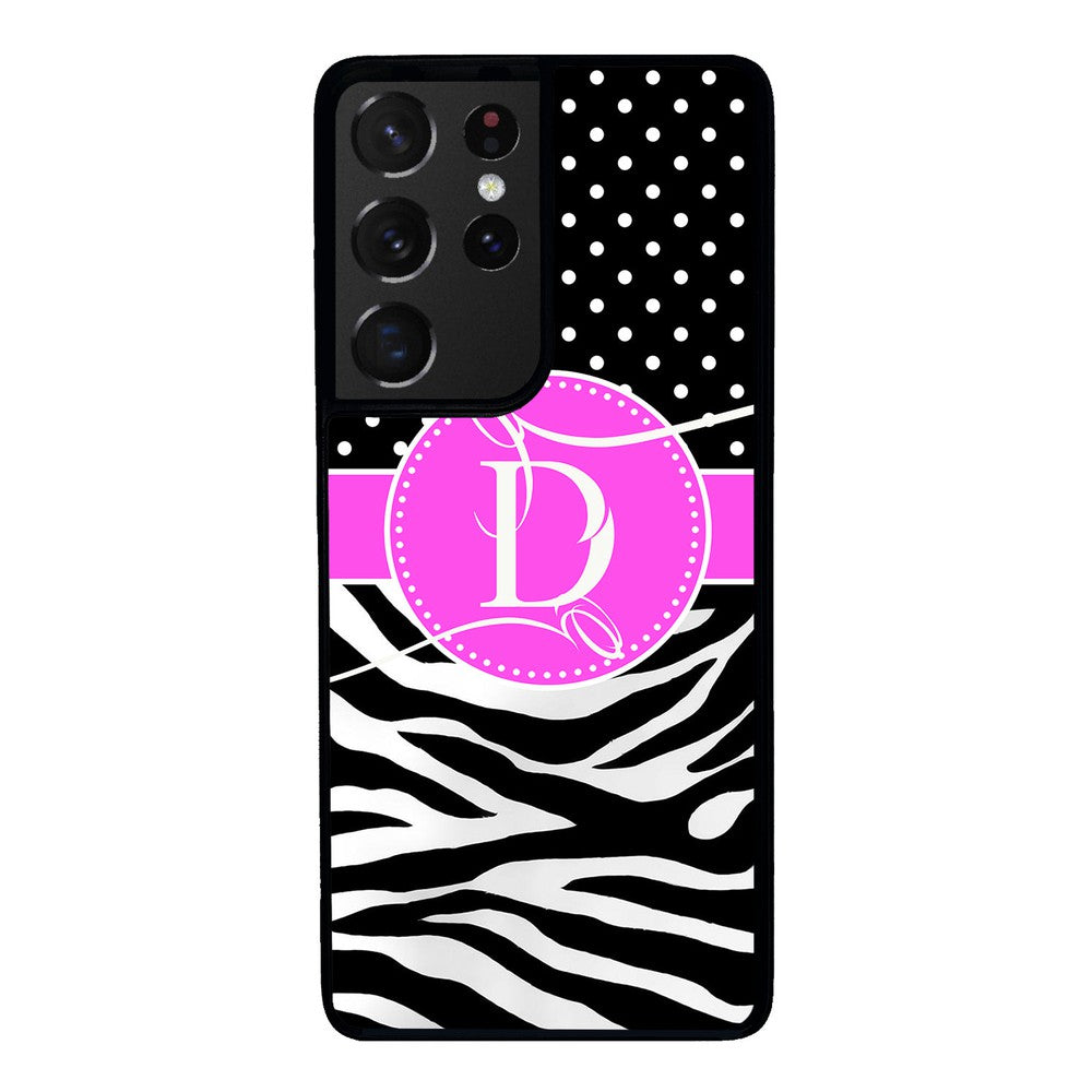 Zebra and Polka Dot Initial | Samsung Phone Case