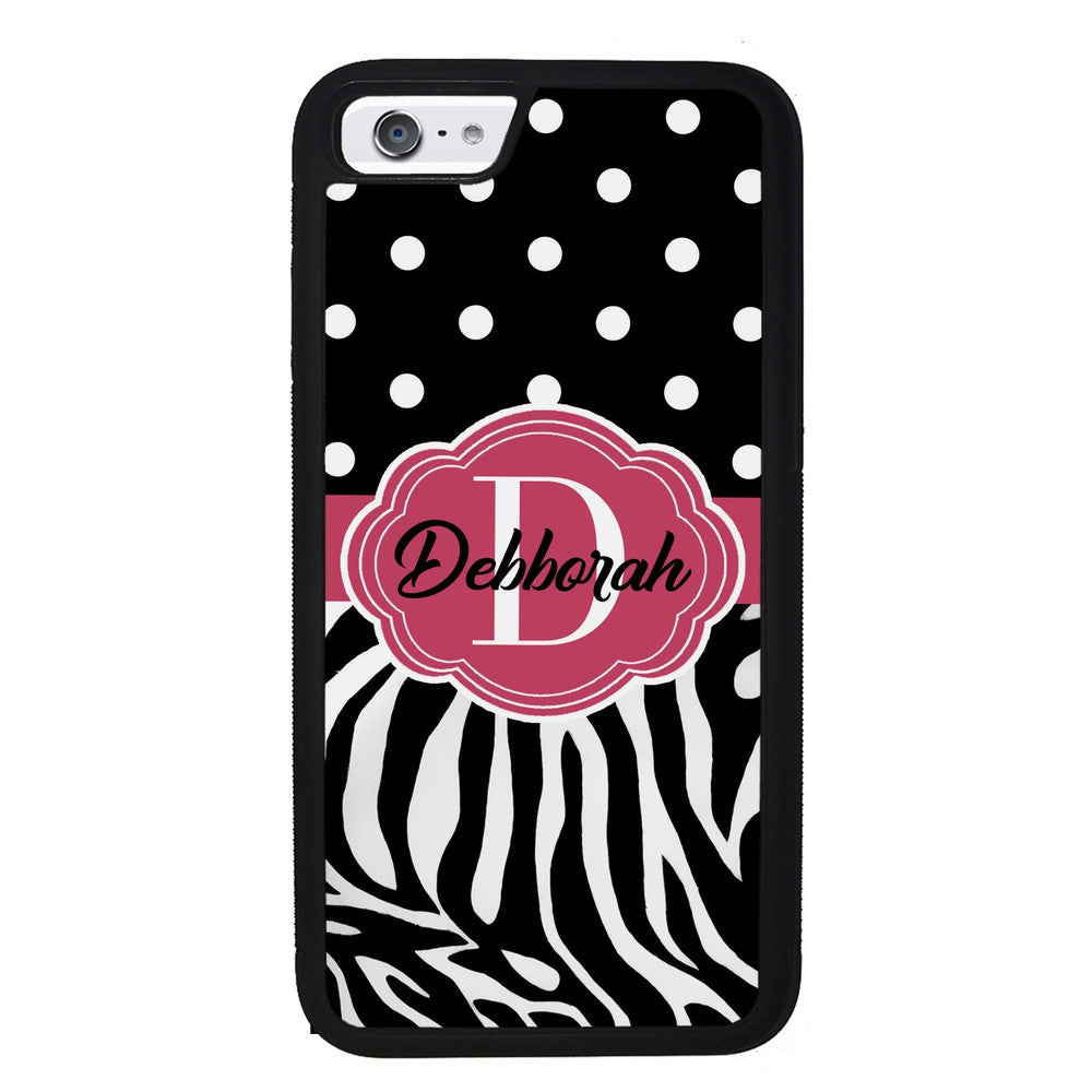 Zebra Polka Dot Red Personalized | Apple iPhone Case