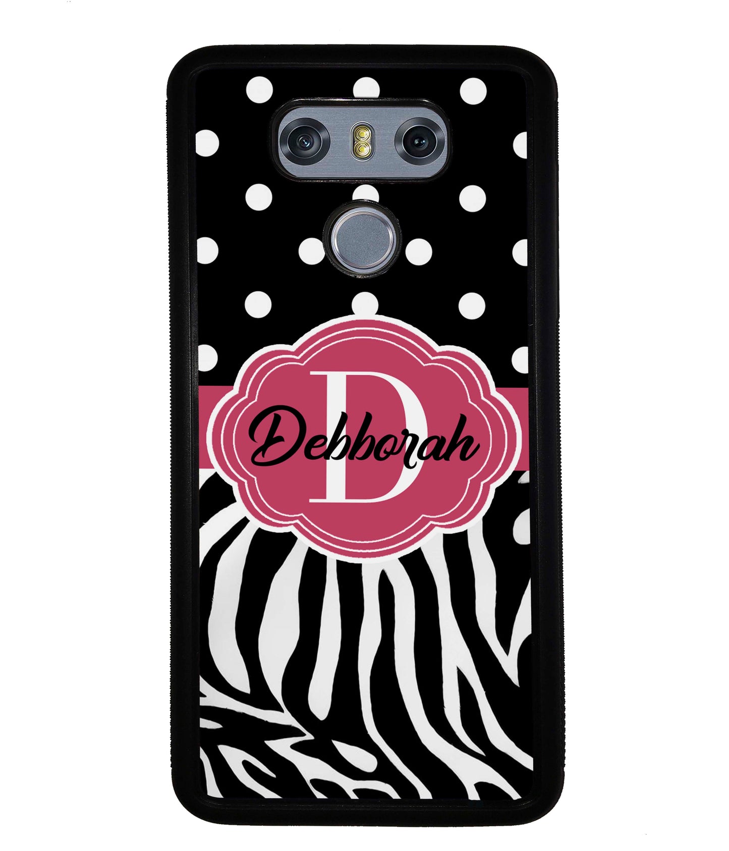 Zebra Polka Dot Red Personalized | LG Phone Case