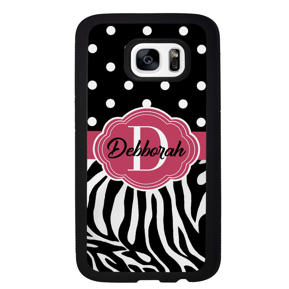 Zebra Polka Dot Red Personalized | Samsung Phone Case