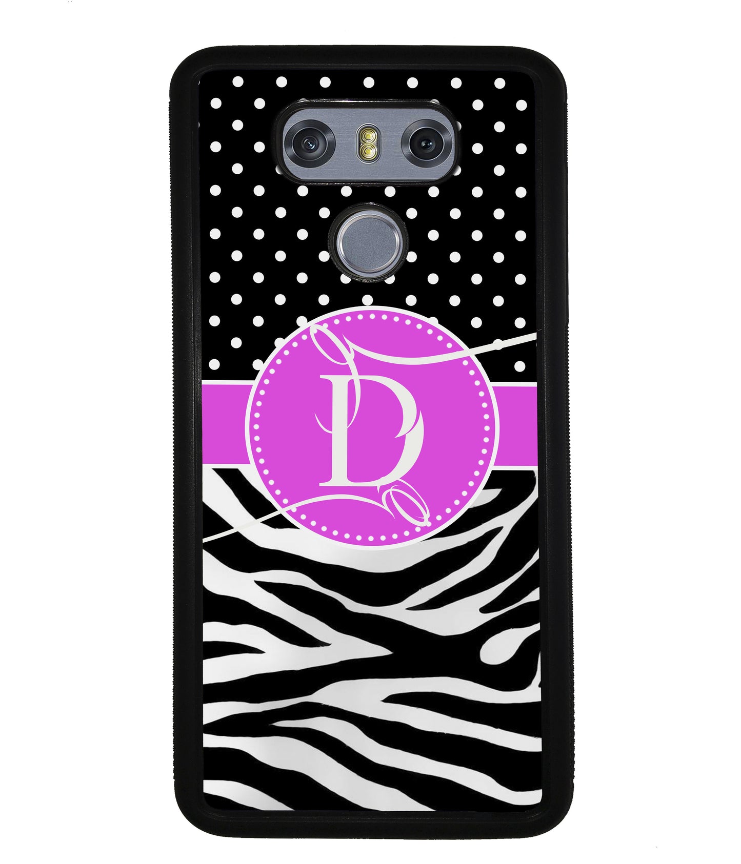 Zebra and Polka Dot Initial | LG Phone Case