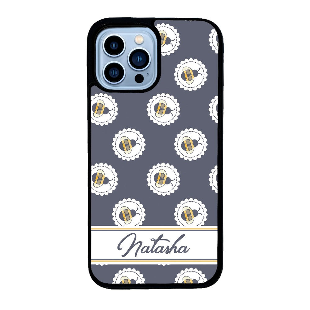 Blue Honey Bumble Bee Personalized | Apple iPhone Case