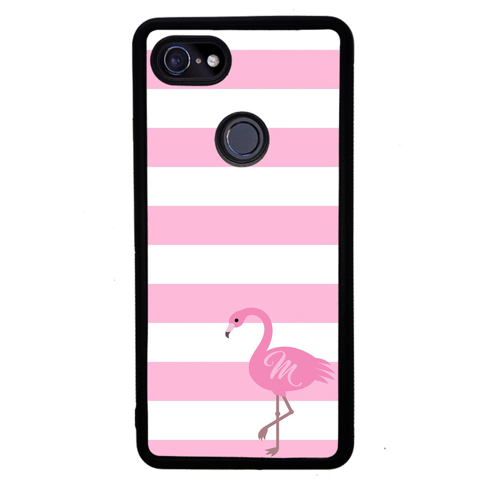 Pink Bars Flamingo Initial | Google Phone Case