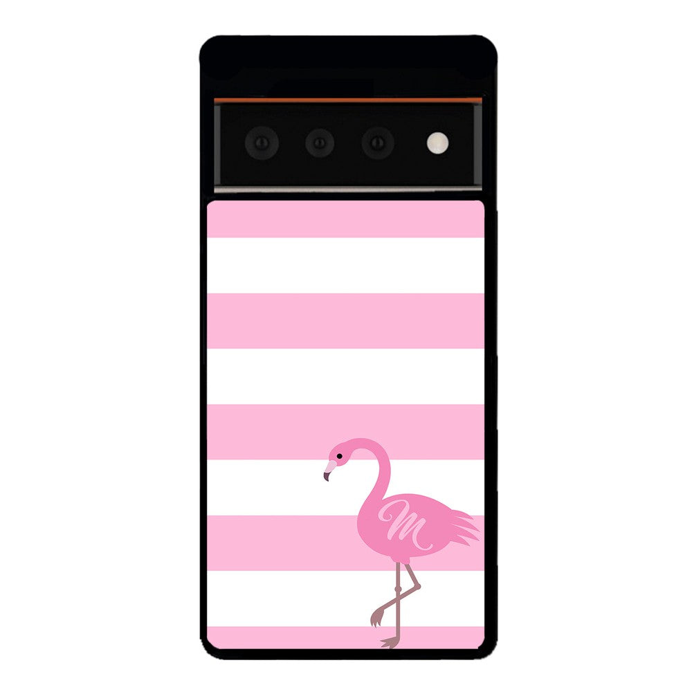 Pink Bars Flamingo Initial | Google Phone Case