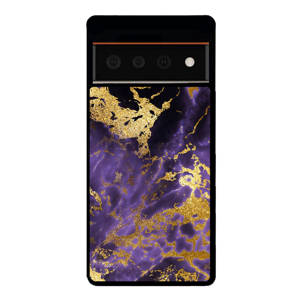 Purple and Gold Foil Marble | Google Phone Case